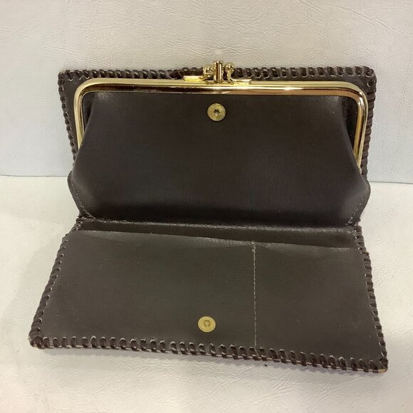 Vintage Handmade Hand Tooled Brown Leather Wallet 7 1/2" x 3 1/2" - Picture 8 of 10